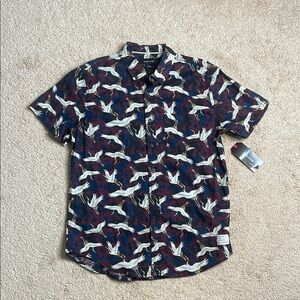 NWT Adam Levine Collection Casual Blue and White Button Down Shirt